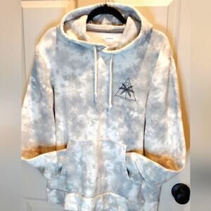 💸$14 Men's White Grey Tie Dye Hoodie Large Sweatshirt